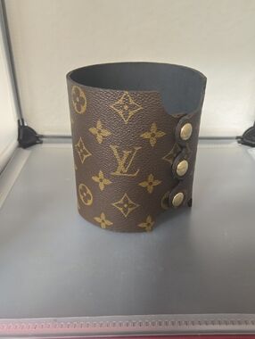 Brown and Gold Monogram 40 Oz Stanley Sleeve